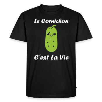 Humour cornichon - T-shirt Premium bio Homme - noir - Devant - Nico (187cm)