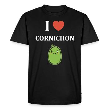 cornichon - T-shirt Premium bio Homme - noir - Devant - Nico (187cm)