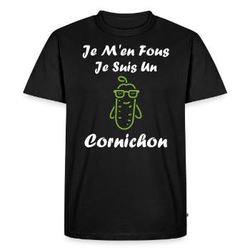 cornichon - T-shirt Premium bio Homme - noir - Devant - Nico (187cm)