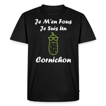 cornichon - T-shirt Premium bio Homme - noir - Devant - Nico (187cm)