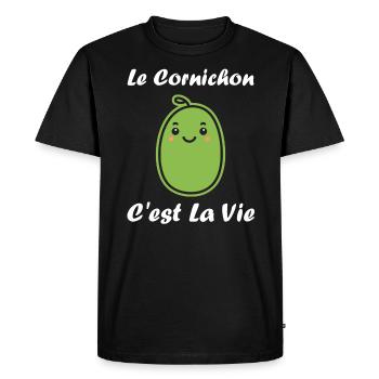 cornichon - T-shirt Premium bio Homme - noir - Devant - Nico (187cm)