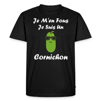 cornichon - T-shirt Premium bio Homme - noir - Devant - Nico (187cm)