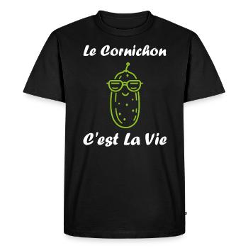 Humour cornichon - T-shirt Premium bio Homme - noir - Devant - Nico (187cm)