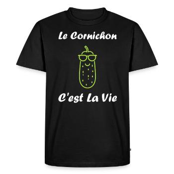 Humour cornichon - T-shirt Premium bio Homme - noir - Devant - Nico (187cm)