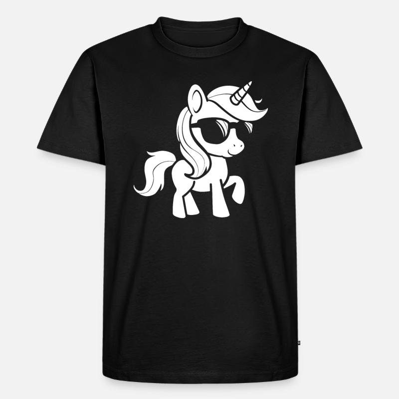 Pony - Männer Premium Bio T-Shirt - Schwarz