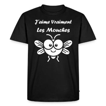 Insecte Citation humour mouche - T-shirt Premium bio Homme - noir - Devant - Nico (187cm)