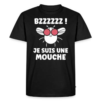 Insecte Citation humour mouche - T-shirt Premium bio Homme - noir - Devant - Nico (187cm)