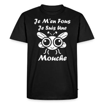 Insecte Citation humour mouche - T-shirt Premium bio Homme - noir - Devant - Nico (187cm)