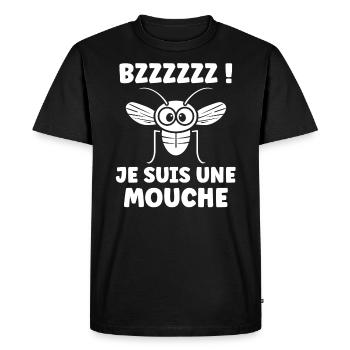 Insecte Citation humour mouche - T-shirt Premium bio Homme - noir - Devant - Nico (187cm)