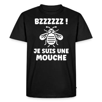 Insecte Citation humour mouche - T-shirt Premium bio Homme - noir - Devant - Nico (187cm)