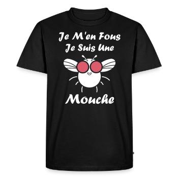 Insecte Citation humour mouche - T-shirt Premium bio Homme - noir - Devant - Nico (187cm)