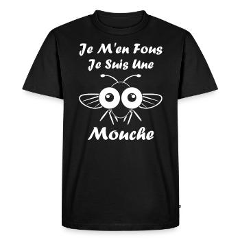 Insecte Citation humour mouche - T-shirt Premium bio Homme - noir - Devant - Nico (187cm)
