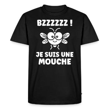 Insecte Citation humour mouche - T-shirt Premium bio Homme - noir - Devant - Nico (187cm)