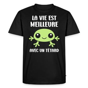 Têtard - T-shirt Premium bio Homme - noir - Devant - Nico (187cm)
