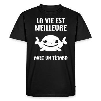 Têtard - T-shirt Premium bio Homme - noir - Devant - Nico (187cm)