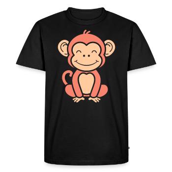 Singe babouin - T-shirt Premium bio Homme - noir - Devant - Nico (187cm)