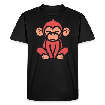 Singe babouin - T-shirt Premium bio Homme - noir - Devant - Nico (187cm)