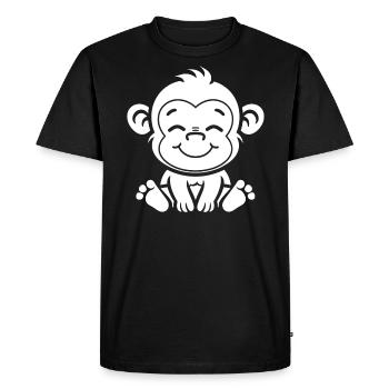 Singe babouin - T-shirt Premium bio Homme - noir - Devant - Nico (187cm)