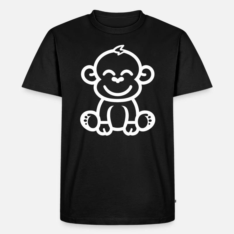 Pavian-Affe - Männer Premium Bio T-Shirt - Schwarz