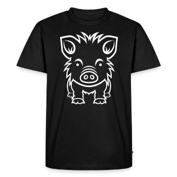 Sanglier - T-shirt Premium bio Homme - noir - Devant - Nico (187cm)