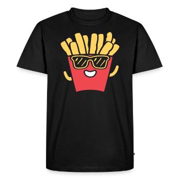 frites - T-shirt Premium bio Homme - noir - Devant - Nico (187cm)