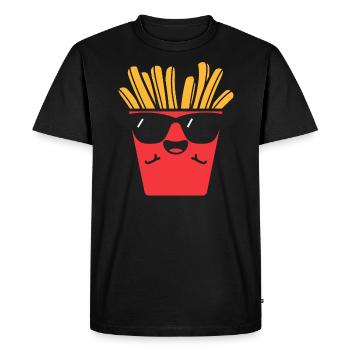 frites - T-shirt Premium bio Homme - noir - Devant - Nico (187cm)