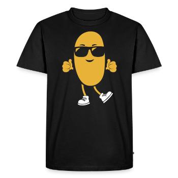peanut - Men's Premium Organic T-Shirt - black - Front - Nico (187cm)