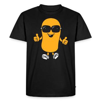 peanut - Men's Premium Organic T-Shirt - black - Front - Nico (187cm)