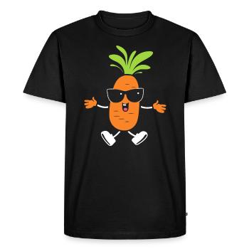 Carotte - T-shirt Premium bio Homme - noir - Devant - Nico (187cm)