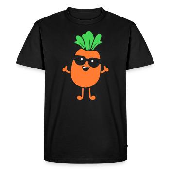 Carotte - T-shirt Premium bio Homme - noir - Devant - Nico (187cm)
