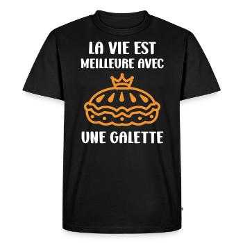 Galette - T-shirt Premium bio Homme - noir - Devant - Nico (187cm)