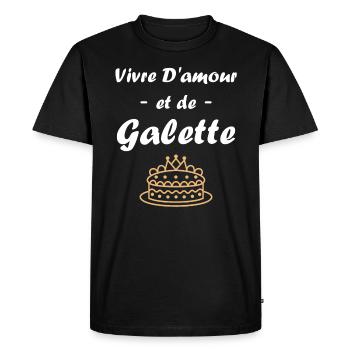 Galette - T-shirt Premium bio Homme - noir - Devant - Nico (187cm)