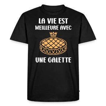 Galette - T-shirt Premium bio Homme - noir - Devant - Nico (187cm)