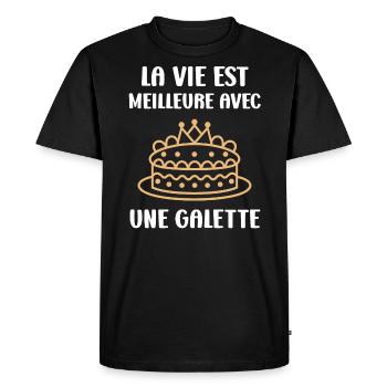 Galette - T-shirt Premium bio Homme - noir - Devant - Nico (187cm)