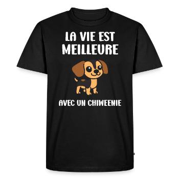 Chiweenie - T-shirt Premium bio Homme - noir - Devant - Nico (187cm)