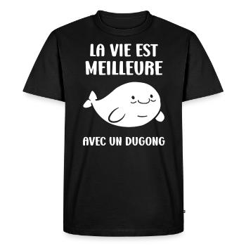 Dugong - Men's Premium Organic T-Shirt - black - Front - Nico (187cm)