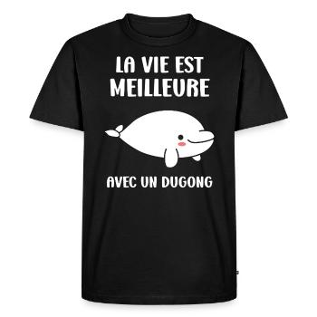Dugong - Men's Premium Organic T-Shirt - black - Front - Nico (187cm)