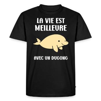 Dugong - Men's Premium Organic T-Shirt - black - Front - Nico (187cm)