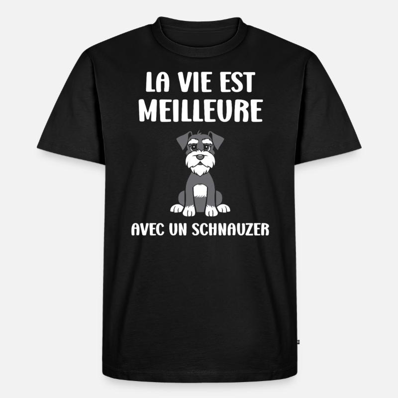 Schnauzer - Männer Premium Bio T-Shirt - Schwarz