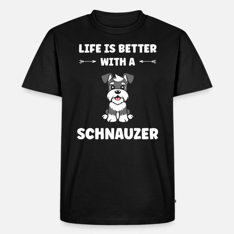 Schnauzer - Männer Premium Bio T-Shirt - Schwarz