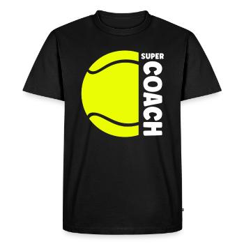 Tennis Coach - Men's Premium Organic T-Shirt - black - Front - Nico (187cm)