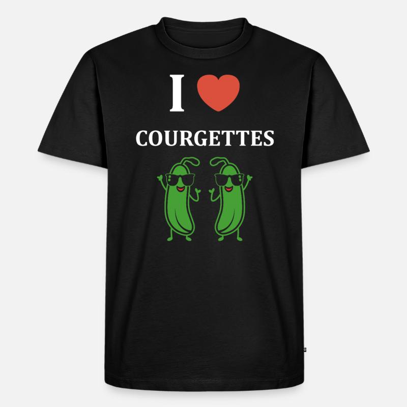Zucchini-Humor - Männer Premium Bio T-Shirt - Schwarz