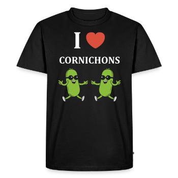 Humour Cornichon - T-shirt Premium bio Homme - noir - Devant - Nico (187cm)