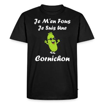 Humour Cornichon - T-shirt Premium bio Homme - noir - Devant - Nico (187cm)