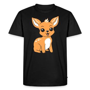roe deer - Men's Premium Organic T-Shirt - black - Front - Nico (187cm)