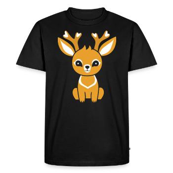 roe deer - Men's Premium Organic T-Shirt - black - Front - Nico (187cm)