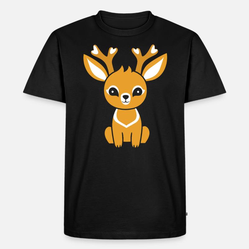 Reh - Männer Premium Bio T-Shirt - Schwarz