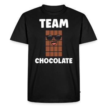 Humour Chocolat - T-shirt Premium bio Homme - noir - Devant - Nico (187cm)