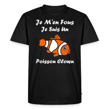 Humour Poisson rouge - T-shirt Premium bio Homme - noir - Devant - Nico (187cm)