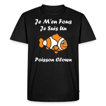 Humour Poisson rouge - T-shirt Premium bio Homme - noir - Devant - Nico (187cm)